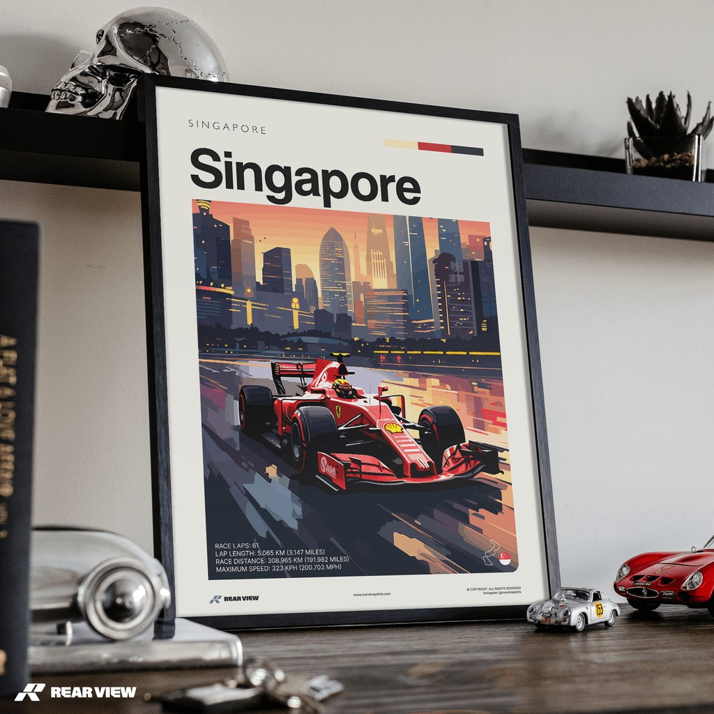 Singapore Race Track - Art Print