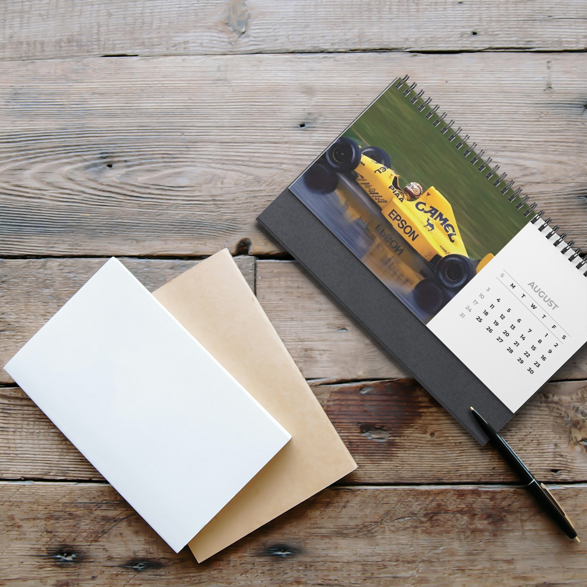 Vintage_F1_2025_Desktop_Calendar_Wooden_Table_Mockup.png