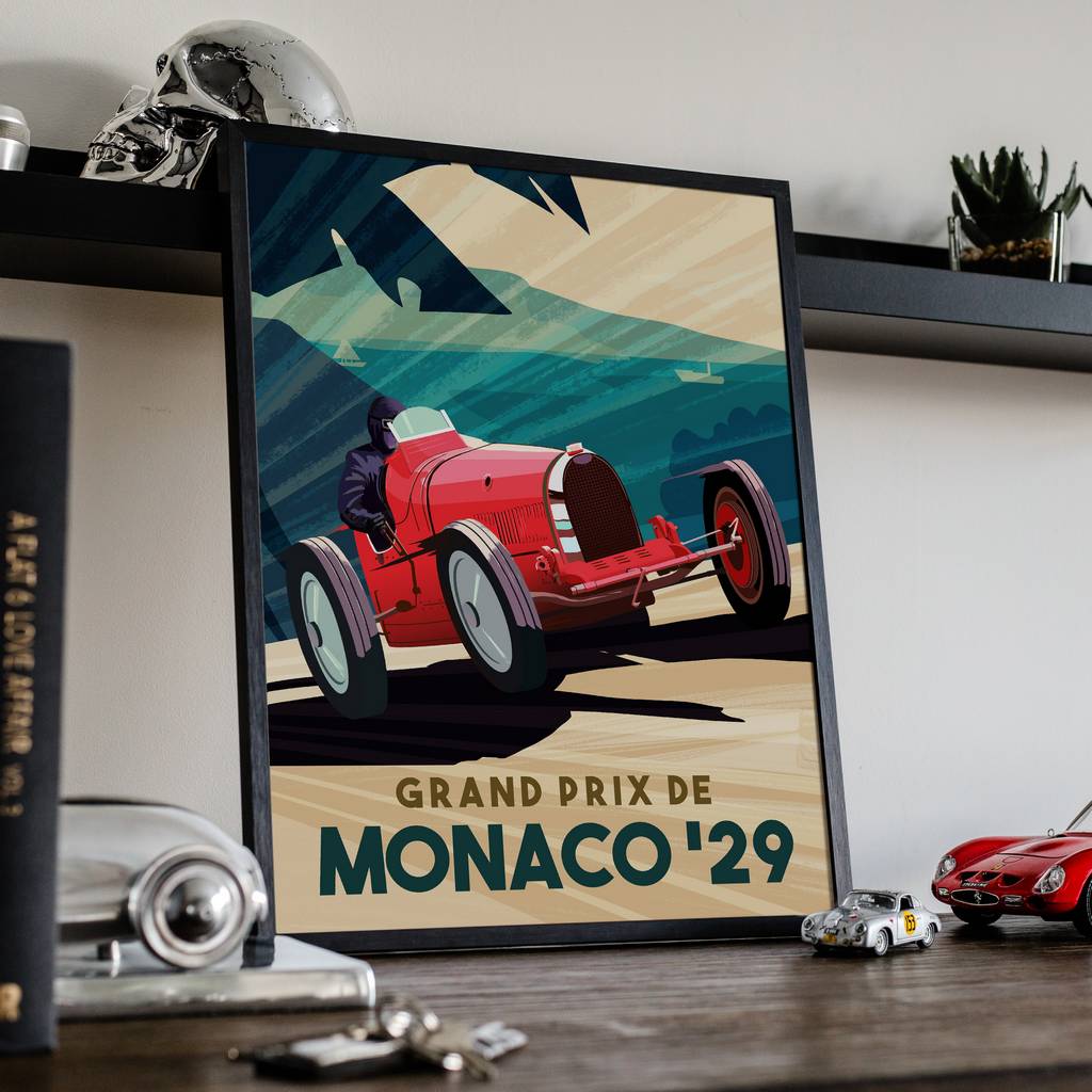 Premier Grand Prix De Monaco 1929 - Monaco Poster - Rear View Prints